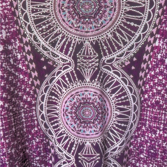 Catherines Plus Size 2X 22/24W Pink/Purple Boho Blouse Shirt Top Business - Picture 5 of 8